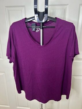 Bundle 3 Shirts: Women's V-Neck Short Sleeve Top - Purple-Green-Coral